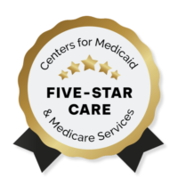 five star rating badge