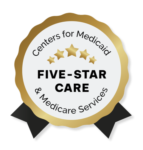 five star rating badge 