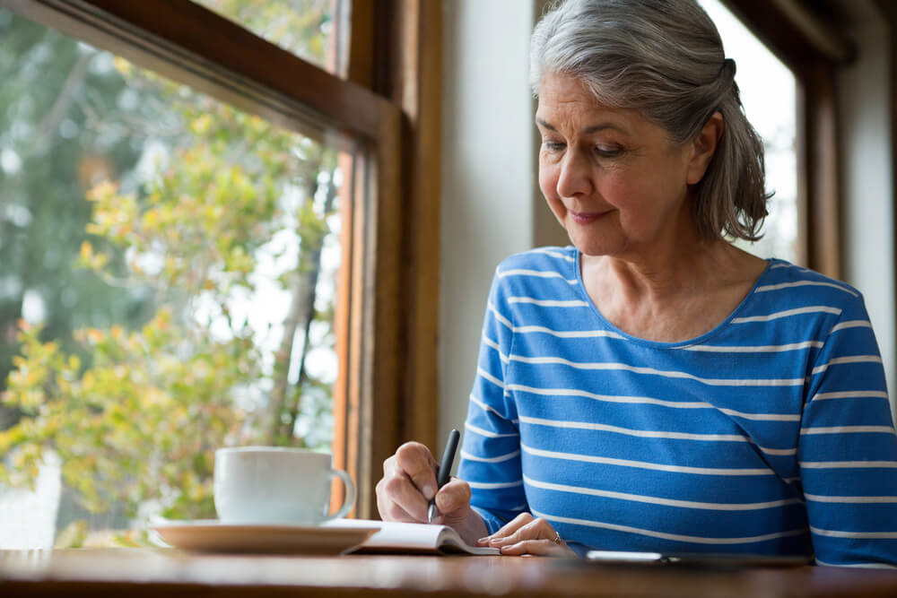 Journaling can help when starting to exercise again as a senior.