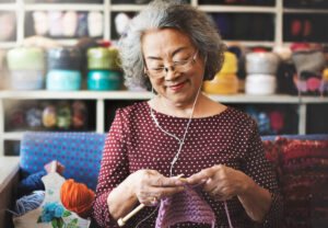 Knitting is one of the best crafts for seniors with arthritis​.