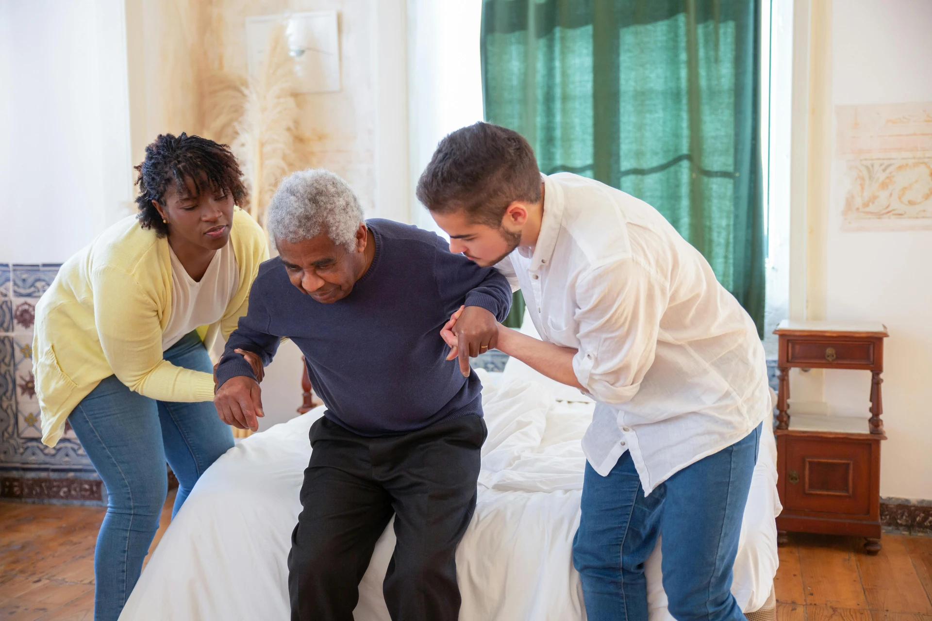 Assistance with mobility in a room.
